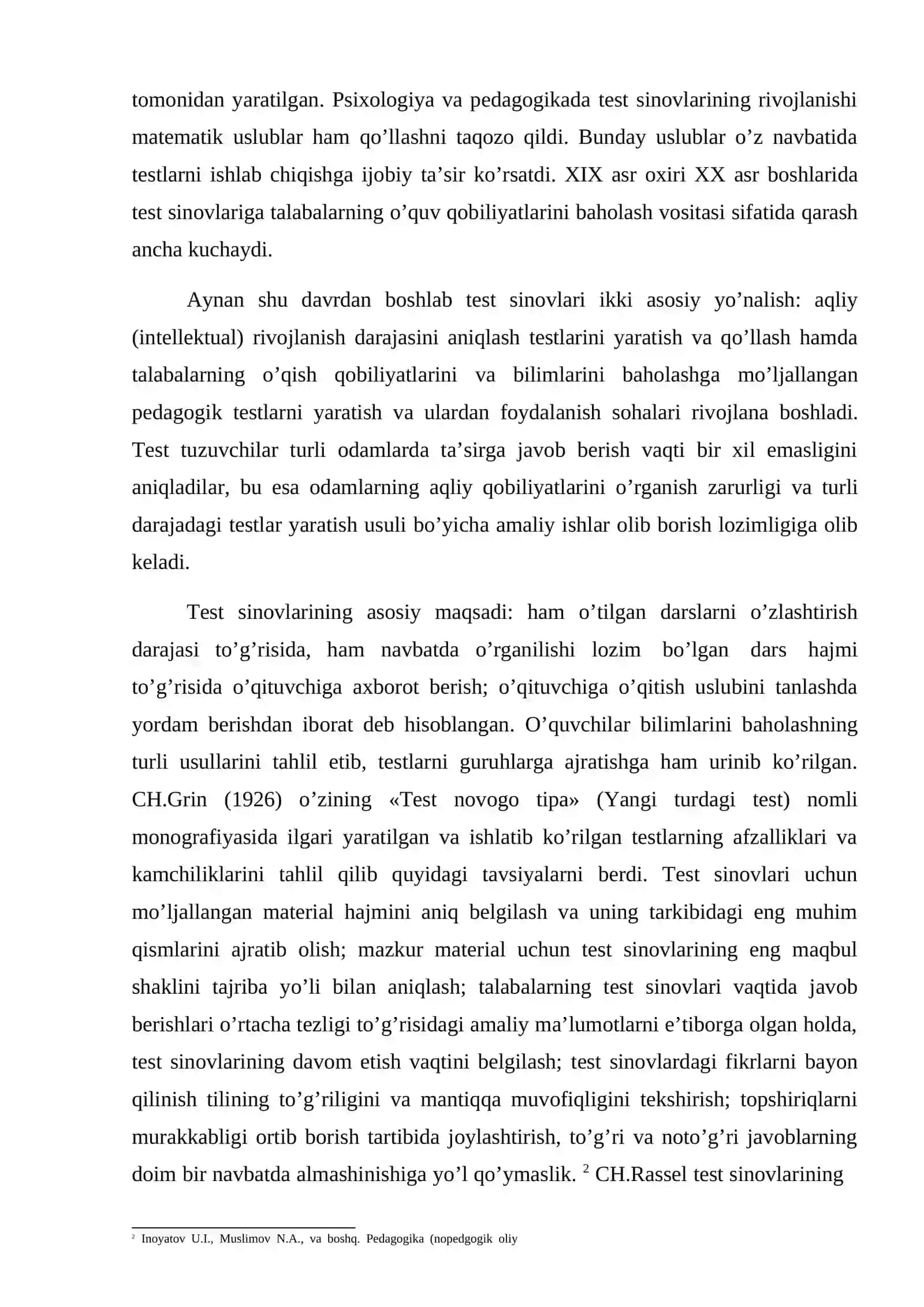 O‘zbekistonda va xorijda pedagogik testlarning rivojlanishi Test mazmuni sifatini tekshirish. 4