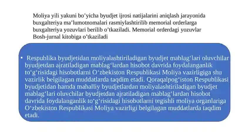Davlat budjeti ijrosi natijalari hisobi va hisobotlari 4