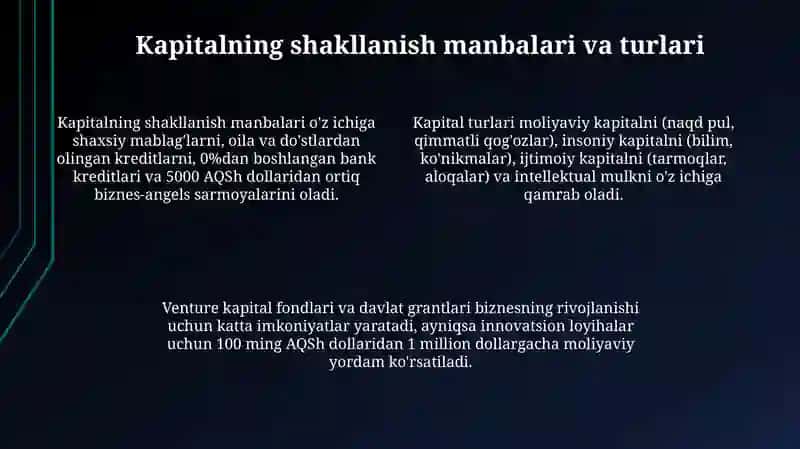 Tadbirkorlik faolyati. Tadbirkorlik kapitali va uning aylanishi 4