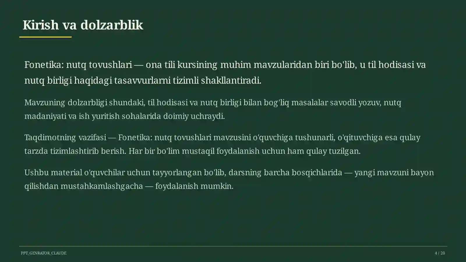 Fonetika: nutq tovushlari (5-sinf) 4