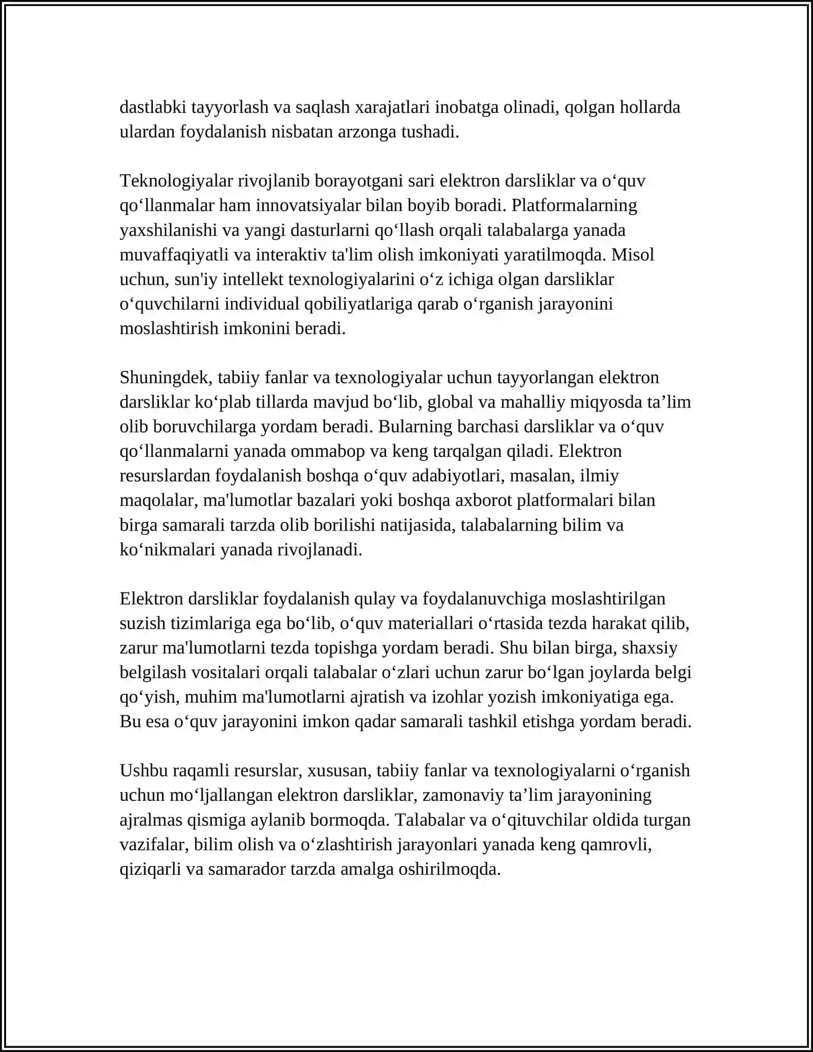 TABIIY FANLAR VA TEXNOLOGIYALARNING ELEKTRON RESURSLARI 4