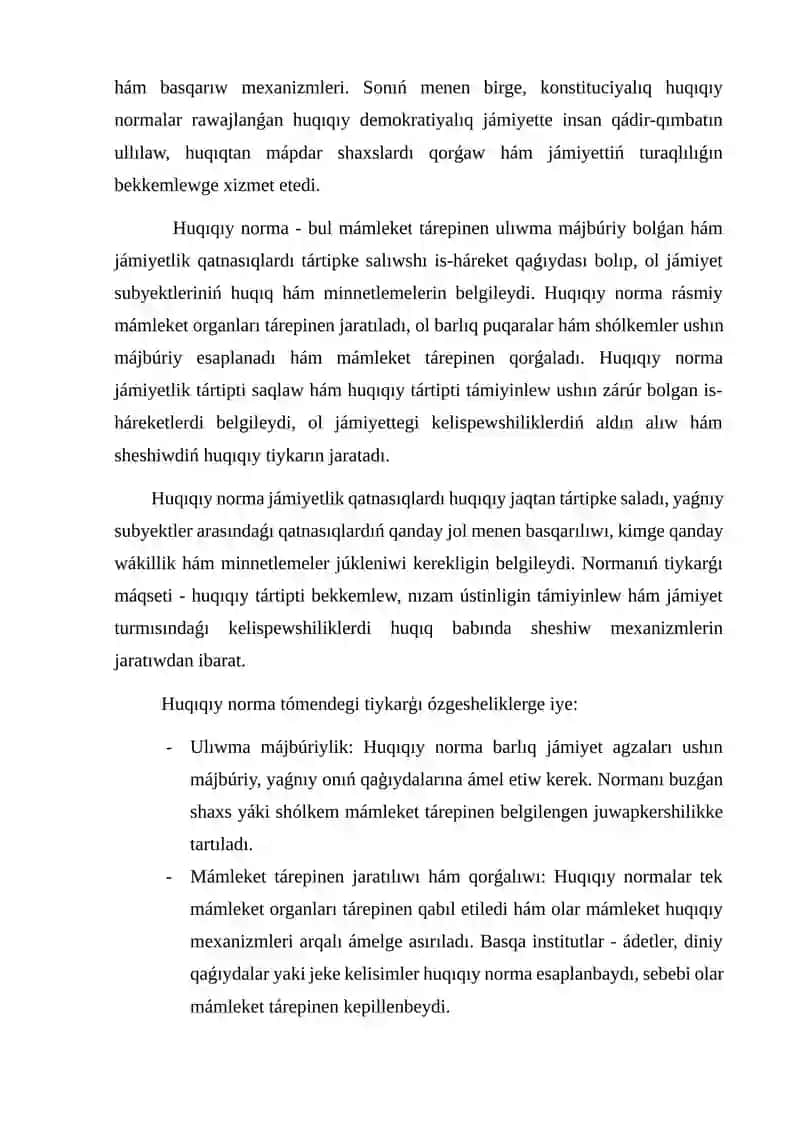 KONSTITUTSIYALÍQ HUQÍQÍY NORMALAR TÚSINIGI HÁM TÚRLERI 4