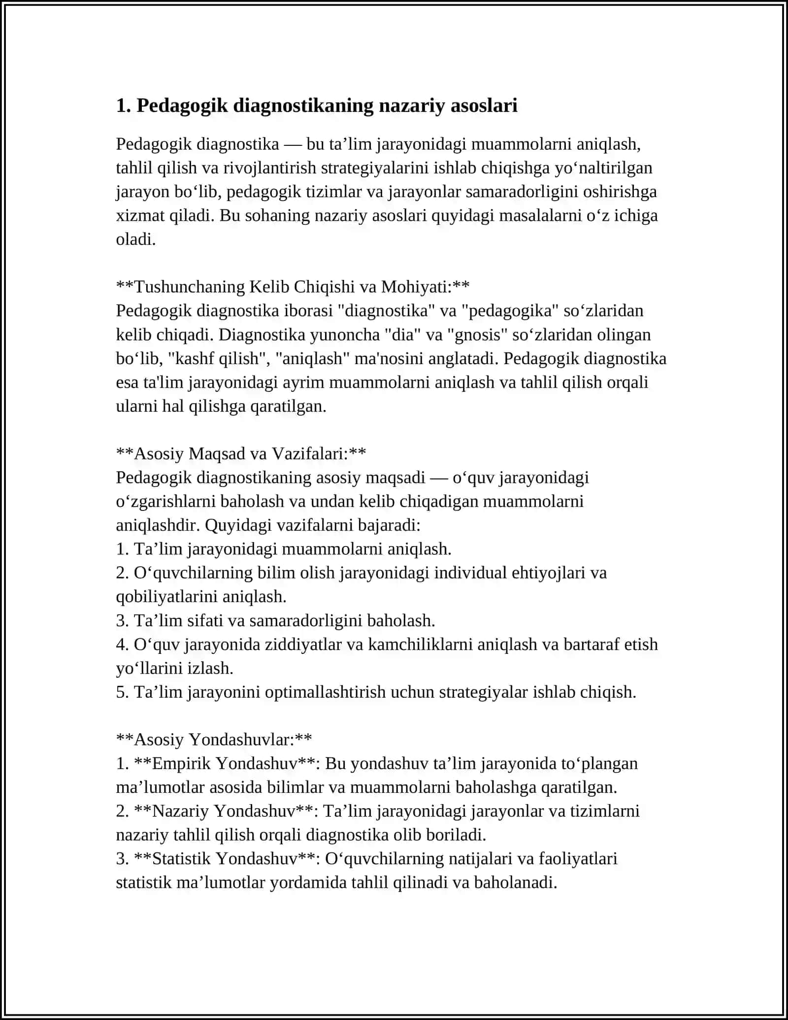 O'QUV TARBIYA JARAYONIDA PEDAGOGIK DIAGNOSTIKA 4