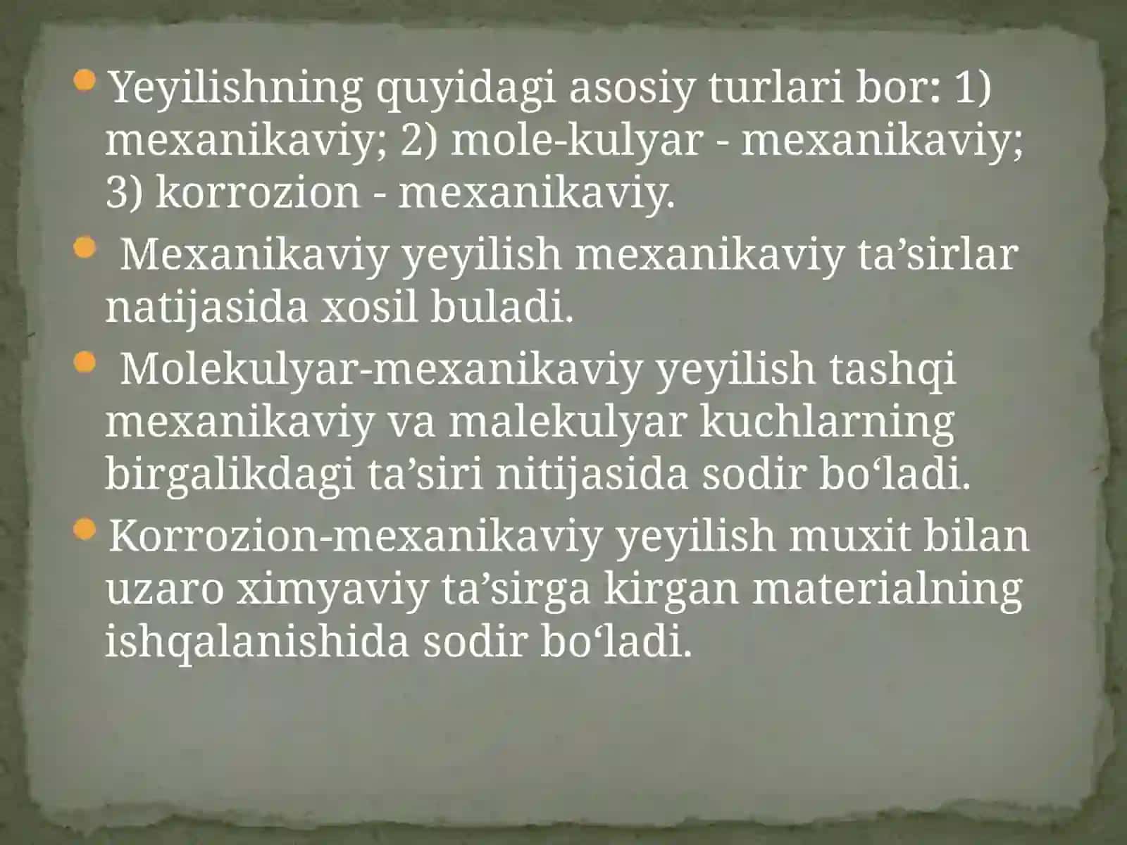 Mashinadetallarining nuqsonlari va unga ishlov berish texnologiyasi 4
