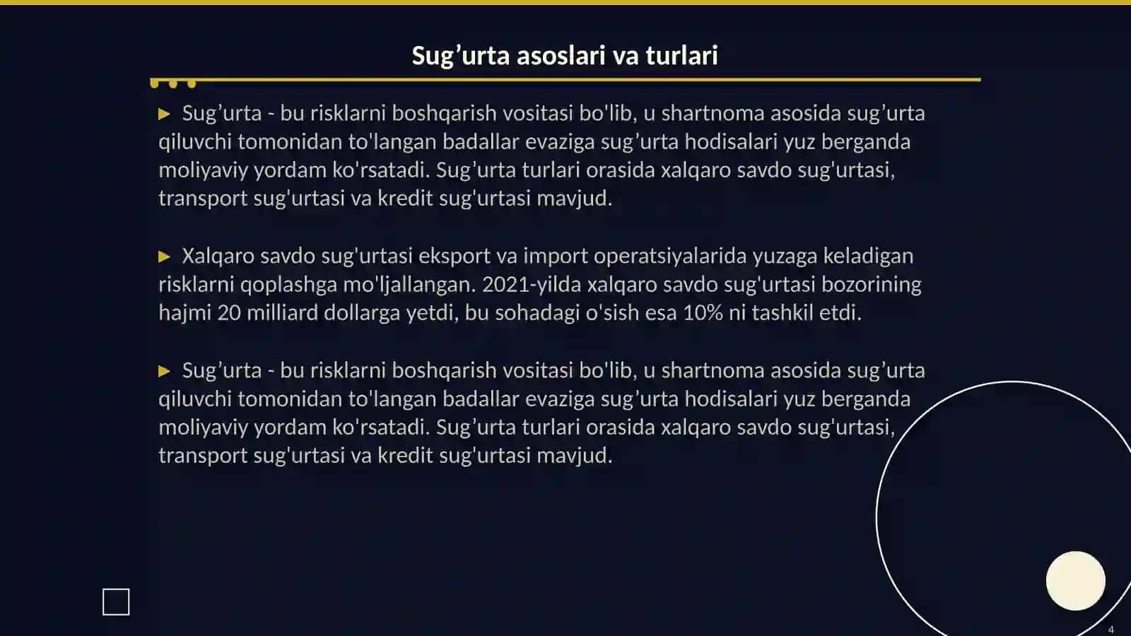Tashqi iqtisodiy faoliyatda sug’urta 4