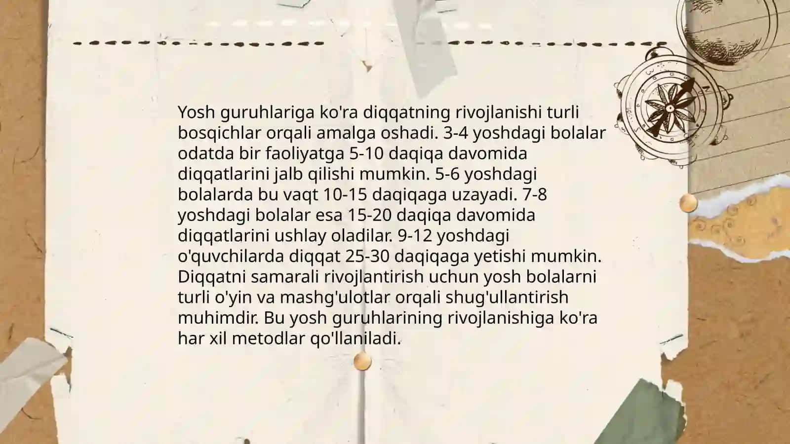 Osmirlarda diqqatning yosh va jins hususiyatlari slayd 4