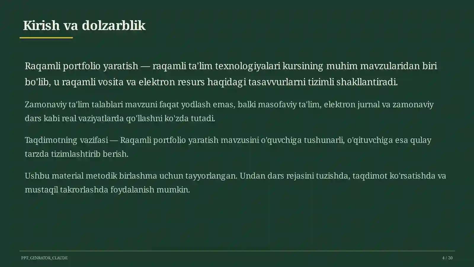 Raqamli portfolio yaratish 4