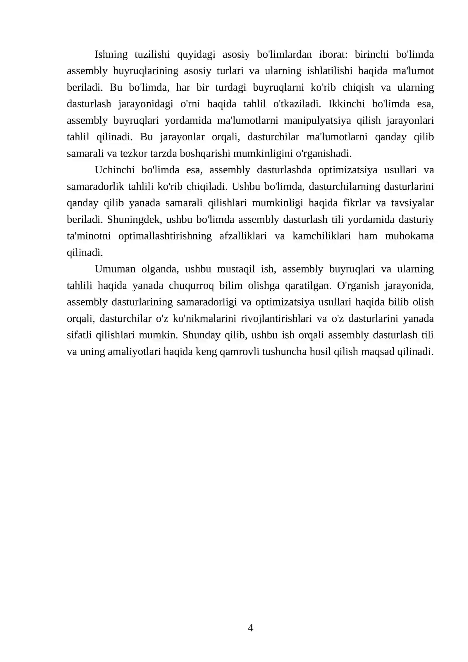Assembly buyruqlari va ularning tahlili 4