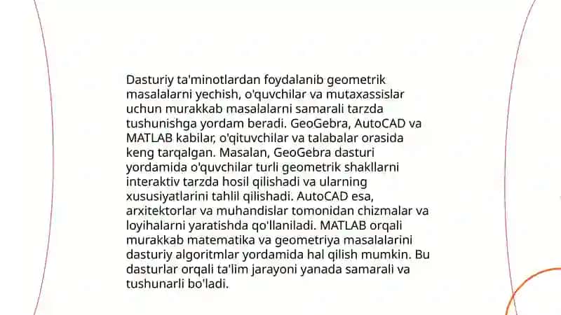 Geometrik mazmundagi masalalarni yechishni oʻrgatishda axborot texnologiyalardan foydalanishni oʻrgatish 4