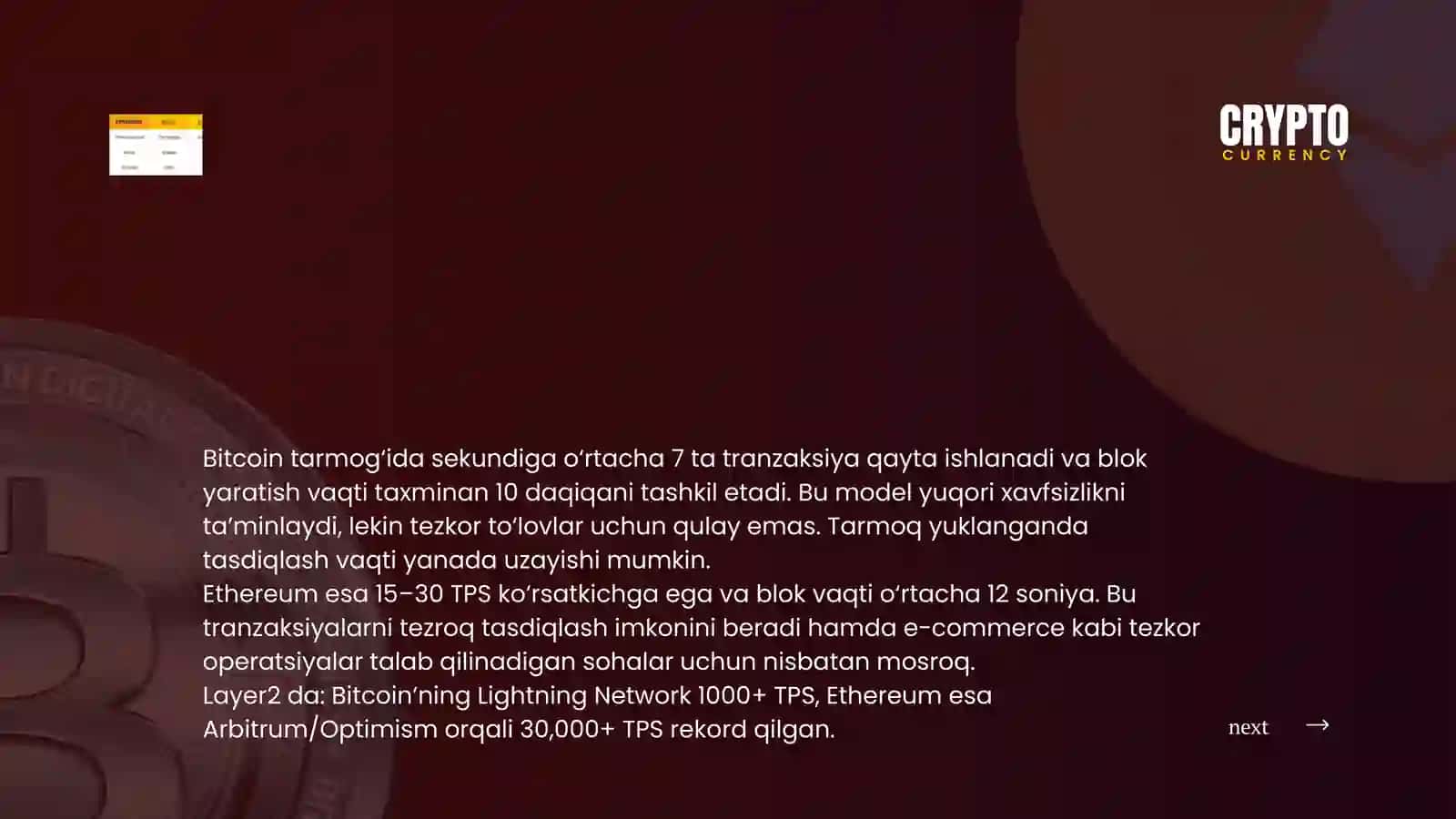 BITCOIN VS ETHEREUMNI TO‘LOV TIZIMI SIFATIDA IQTISODIY TAHLILI 4