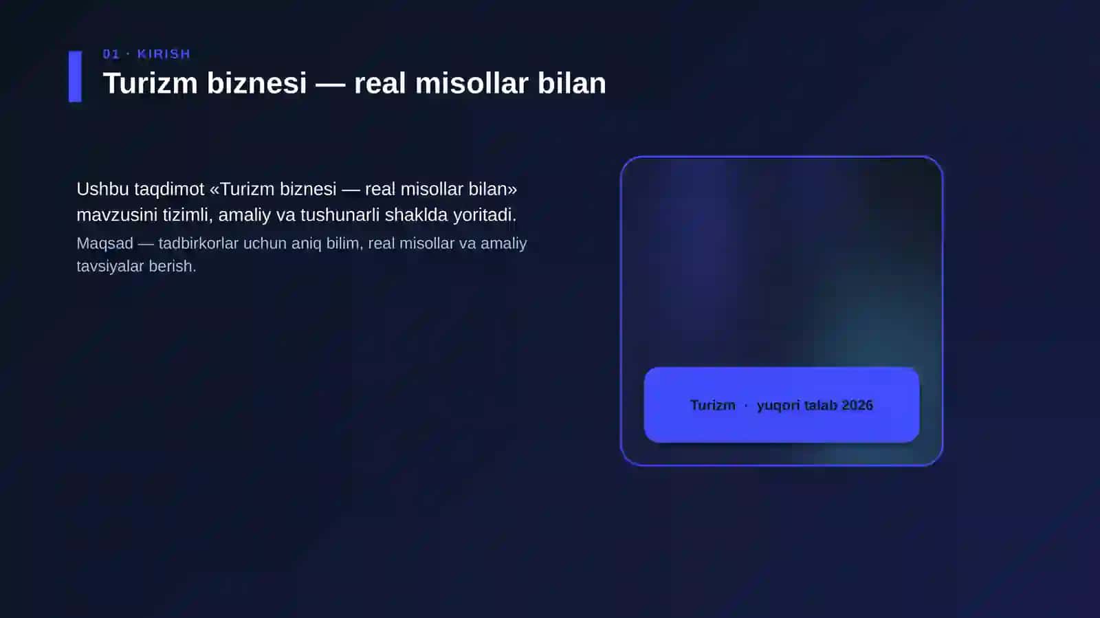 Turizm biznesi — real misollar bilan 4
