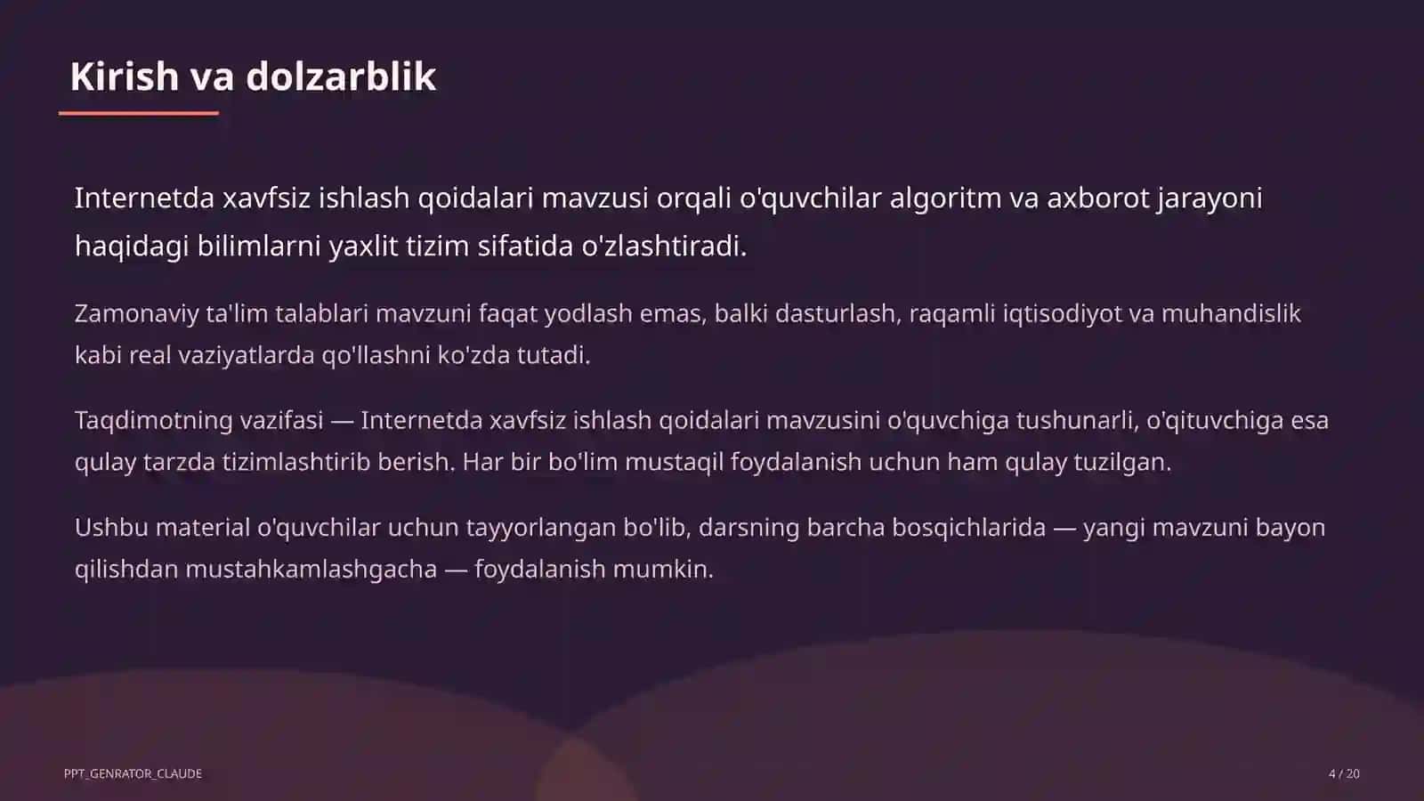 Internetda xavfsiz ishlash qoidalari (5-sinf) 4