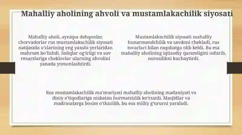 Turkistonda 1916 yilgi qoʻzgʻolonni sabablari va oqibatlari 4