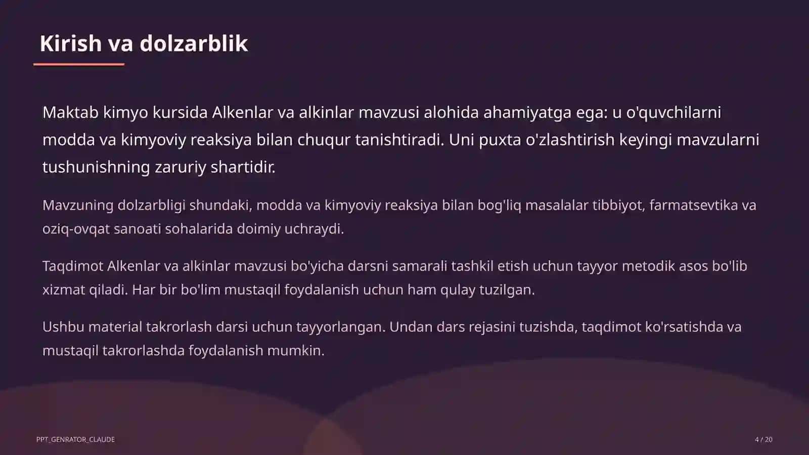 Alkenlar va alkinlar (10-sinf) 4