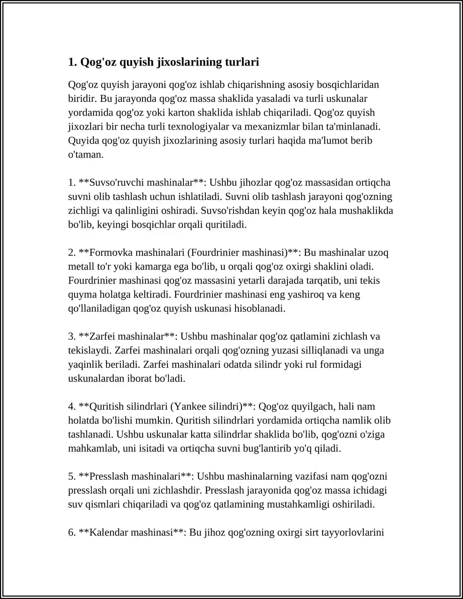 QAGOZ QUYISH JIXOZINING SINIFLANISHI KOP QAVATLI QAGOZ SHAKILLANTIRISH UCHIN QUYISH QURILMALARI 4