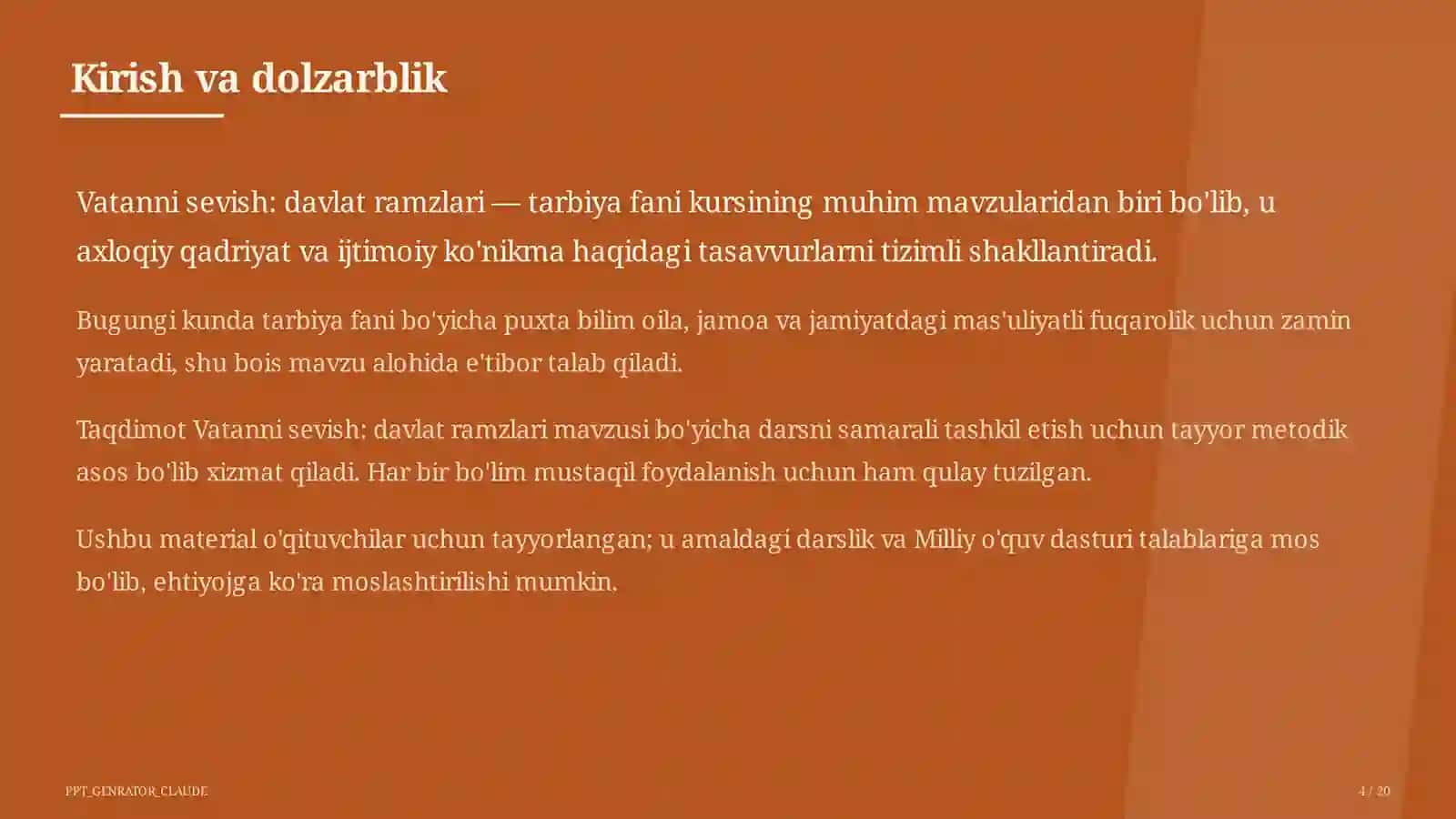 Vatanni sevish: davlat ramzlari (3-sinf) 4
