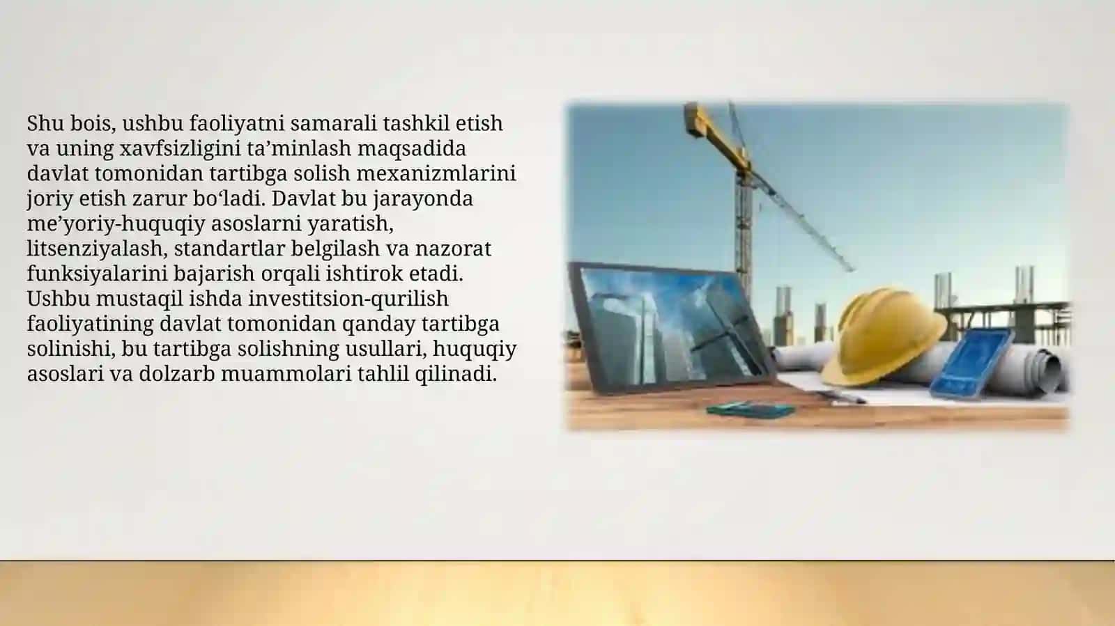 Investitsion-qurilish faoliyatining mohiyati va ahamiyati 4
