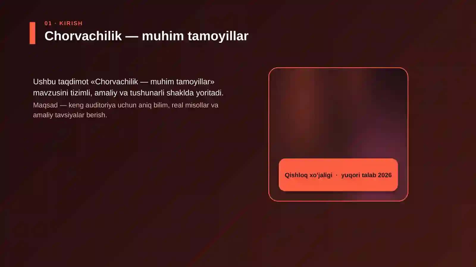 Chorvachilik — muhim tamoyillar 4