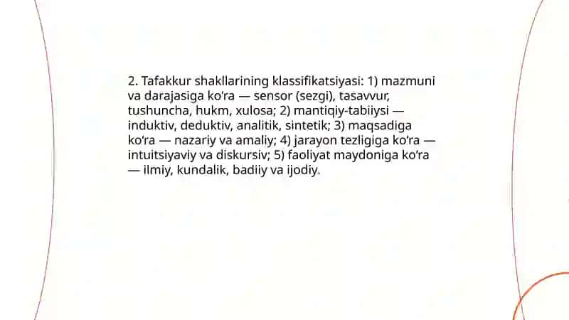 Tafakkur shakllari tushuncha,hukm va xulosa 4