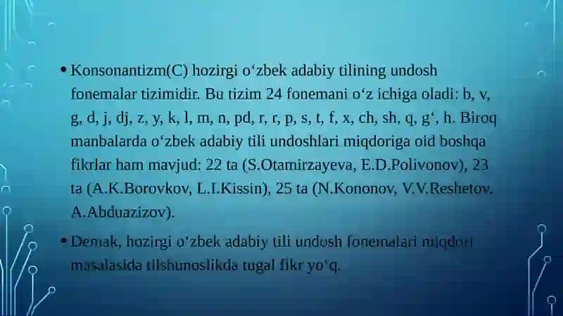 Undosh tovushlar 4
