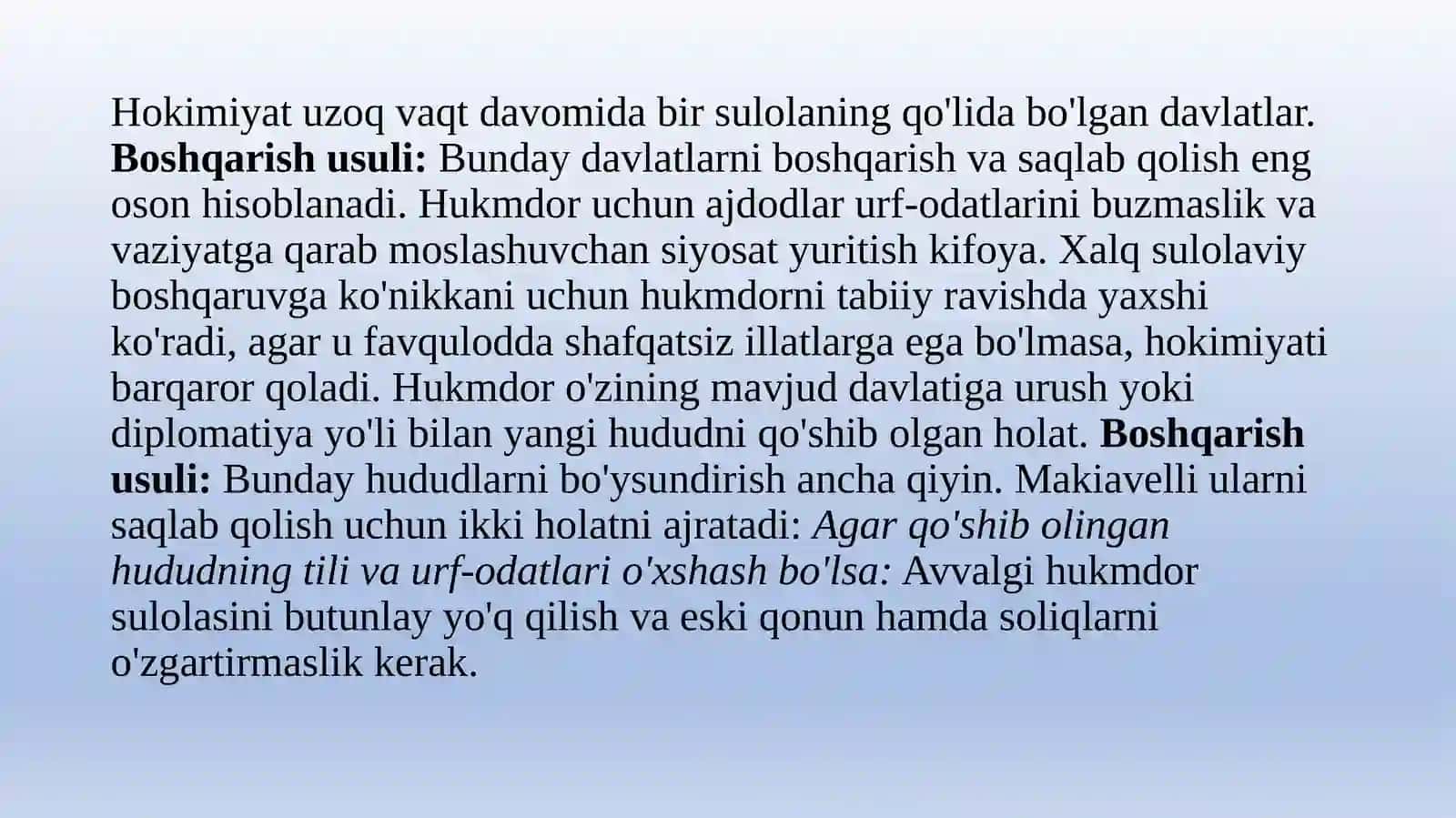 Makiavellining “Hukomdor” asari 4