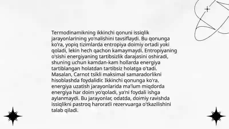 Termodinamika qonunlari va ularning tirik organizmlarga taʼsiri 4