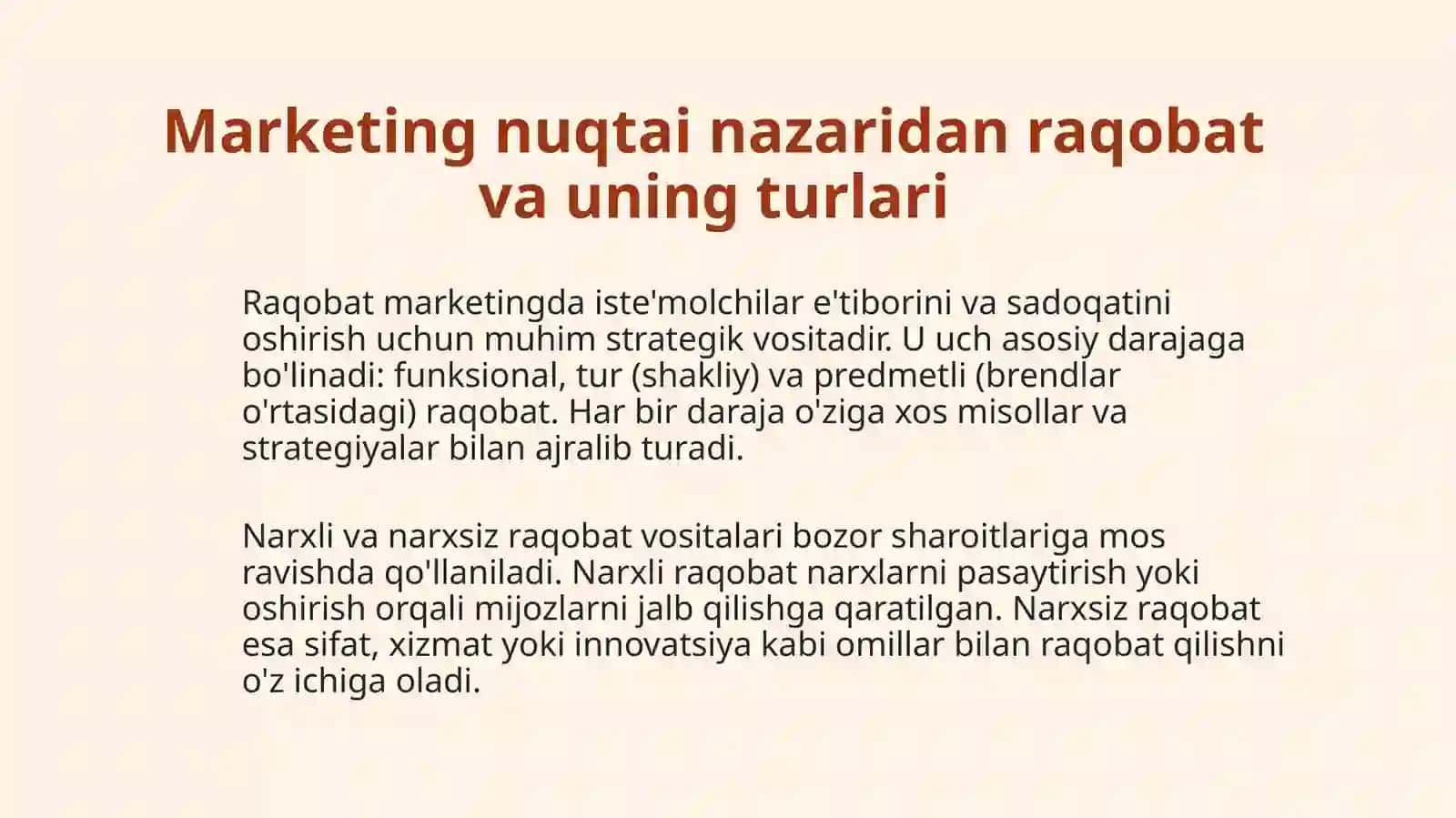 Marketingda raqobat va raqobatbardoshlik 4