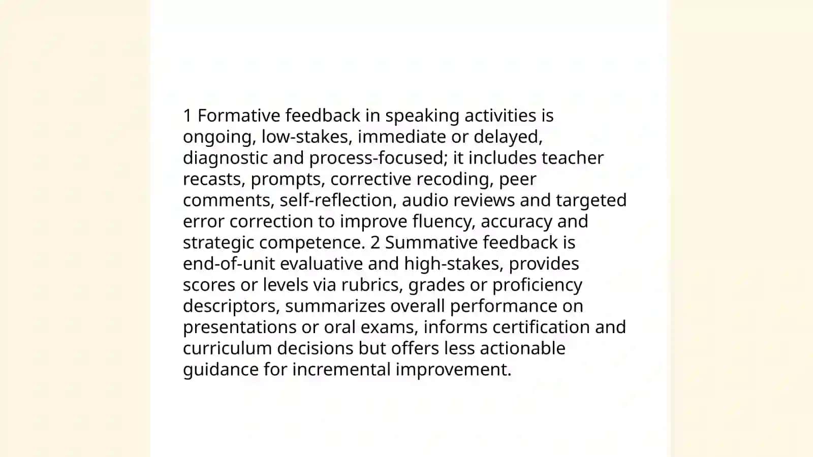 feedback in oral practice and its types 4