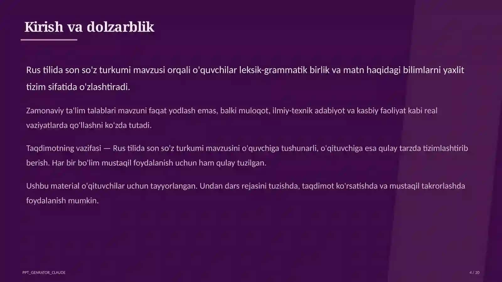 Rus tilida son so'z turkumi (6-sinf) 4