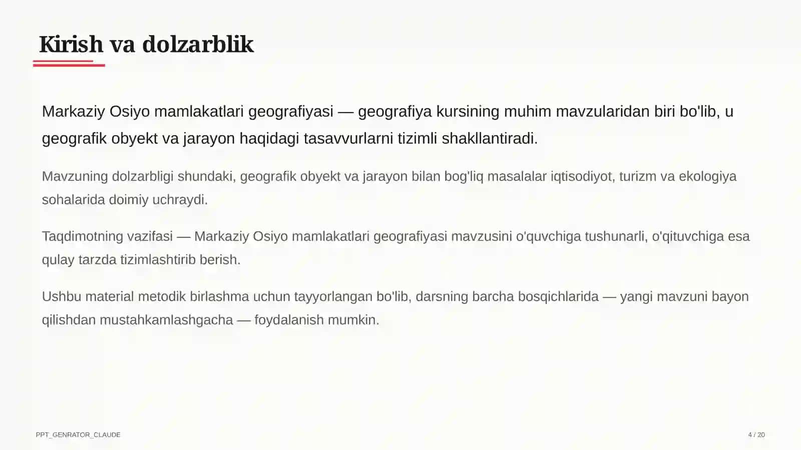 Markaziy Osiyo mamlakatlari geografiyasi (11-sinf) 4