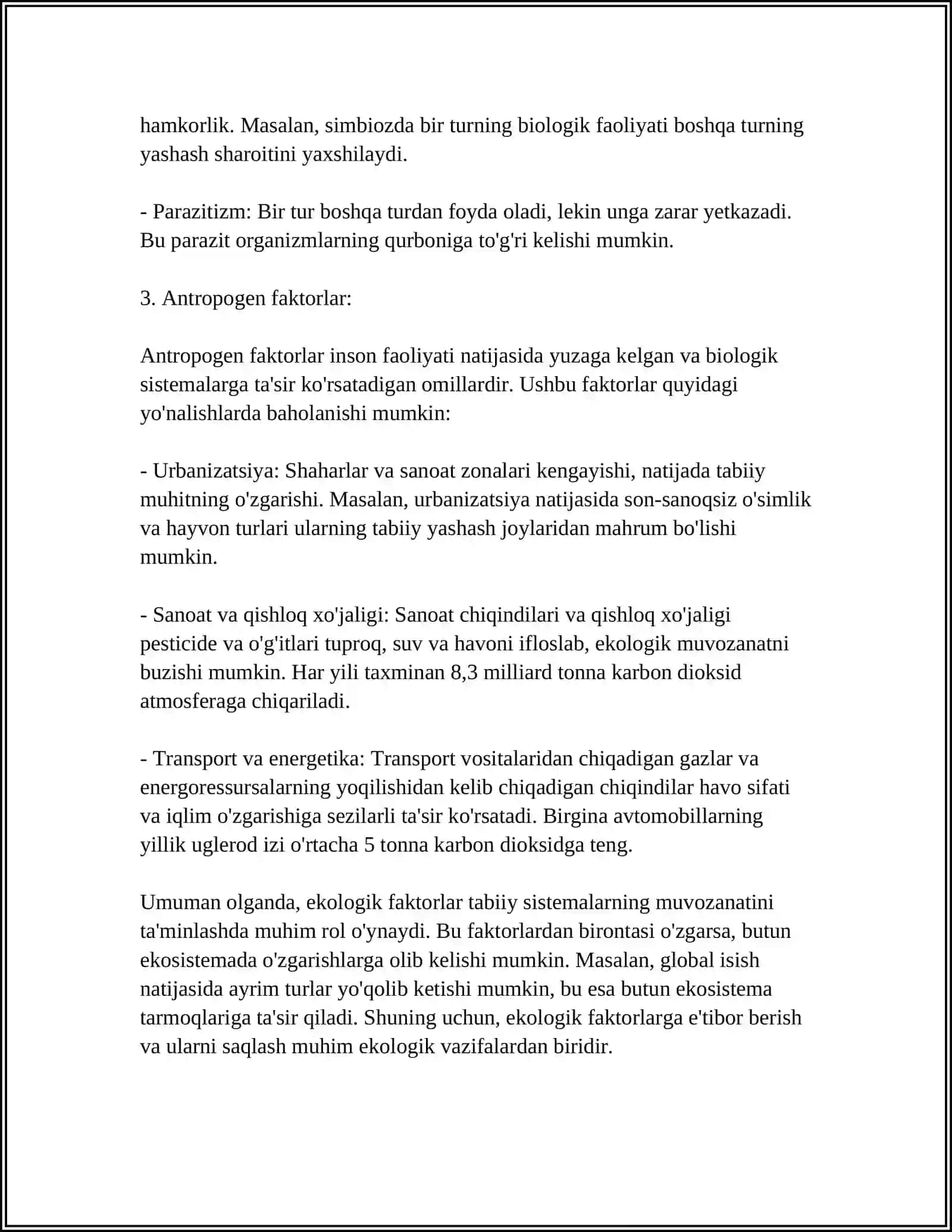 EKOLOGIK FAKTIRLAR VA ULARGA TASNIF 4