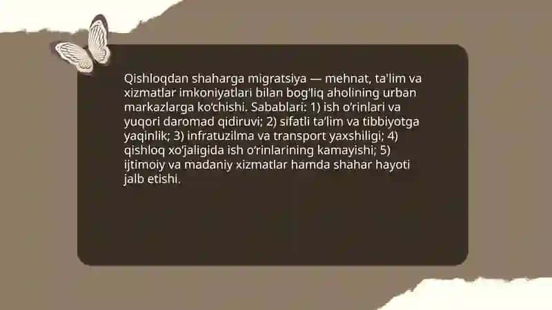 Aholining joylashuvi va urbanizatsiya 4
