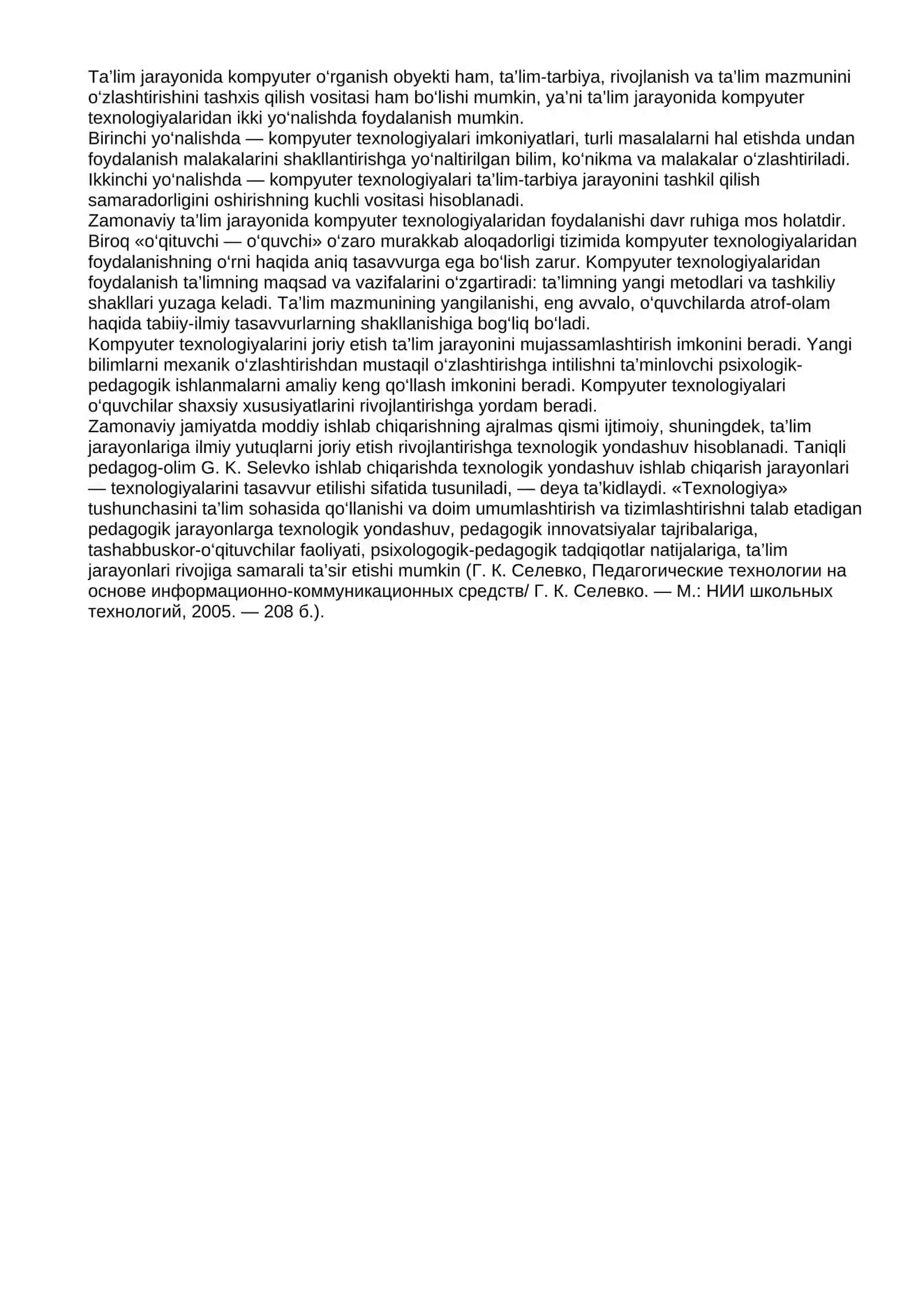 Barkamol avlod tarbiyasida axborot texnologiyalarining o‘rni 4