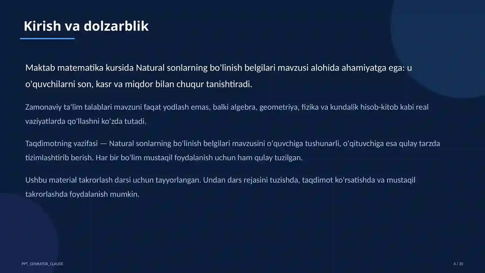 Natural sonlarning bo'linish belgilari (5-sinf) 4