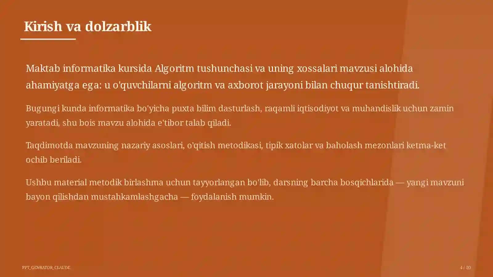 Algoritm tushunchasi va uning xossalari (6-sinf) 4