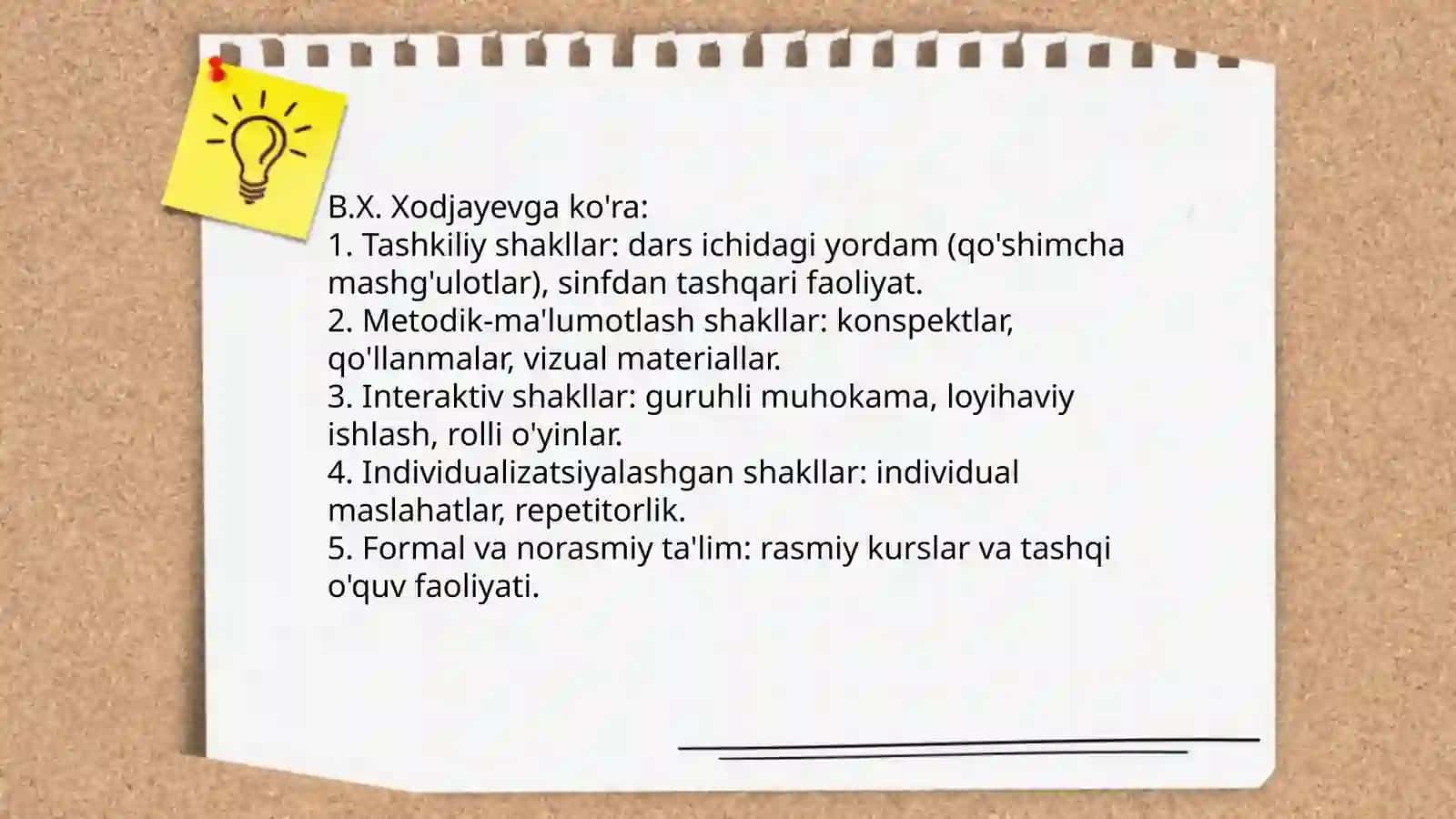Umumiy pedagogika fanidan yordamchi taʼlim shakllari B.X Xodjayev kitobi 4