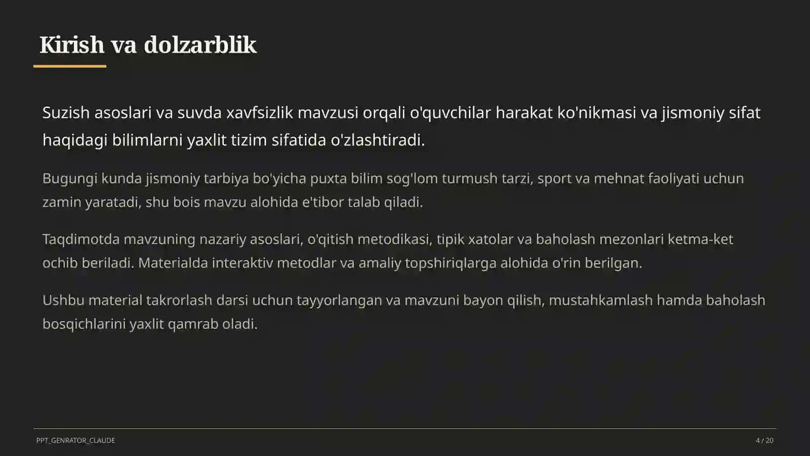 Suzish asoslari va suvda xavfsizlik (6-sinf) 4