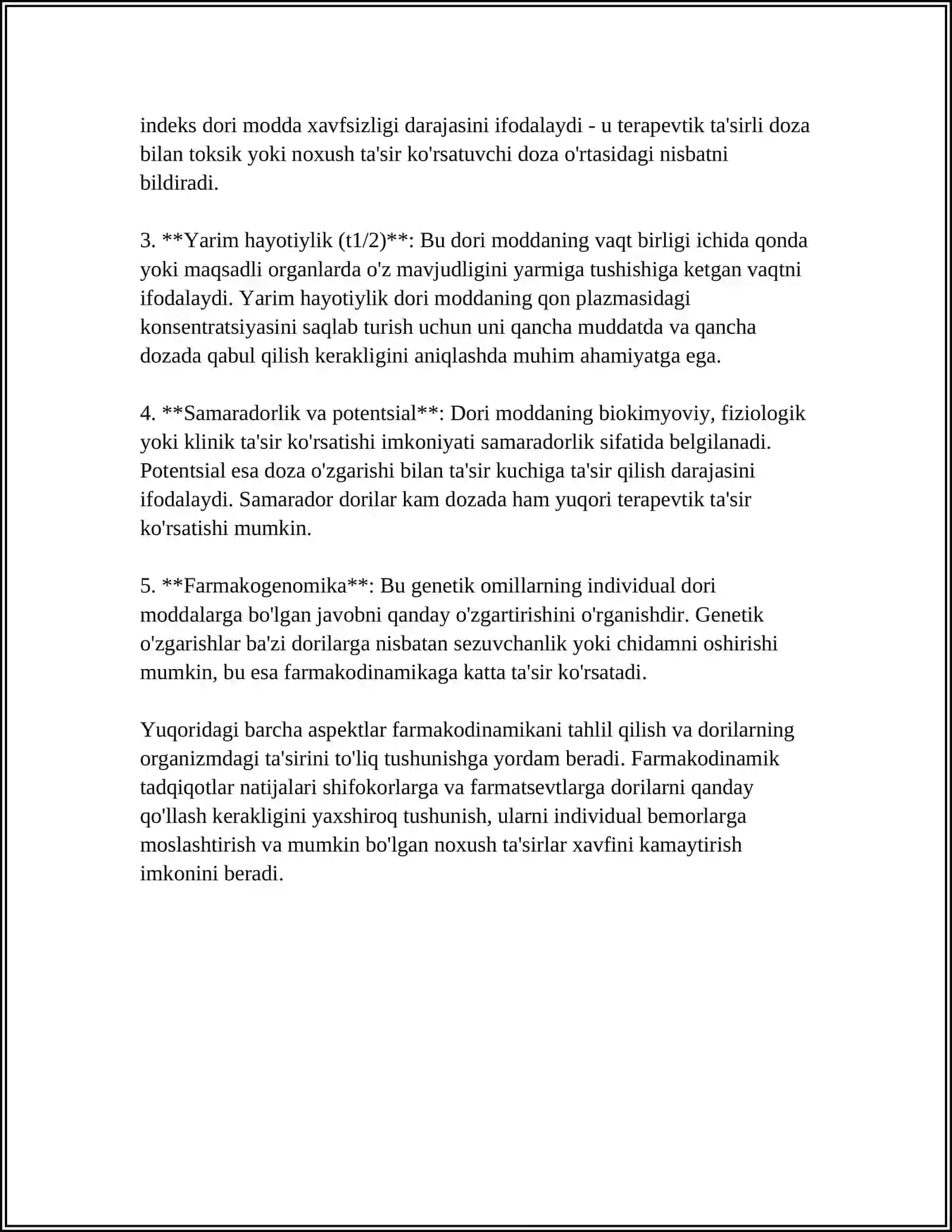 Dori moddalarini organizmga tasir turlari 4