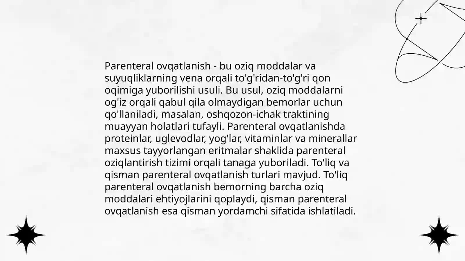 Oshqozon suyuqligi tashxisining parenteral ovqatlanish va uning klinik ahamiyati 4