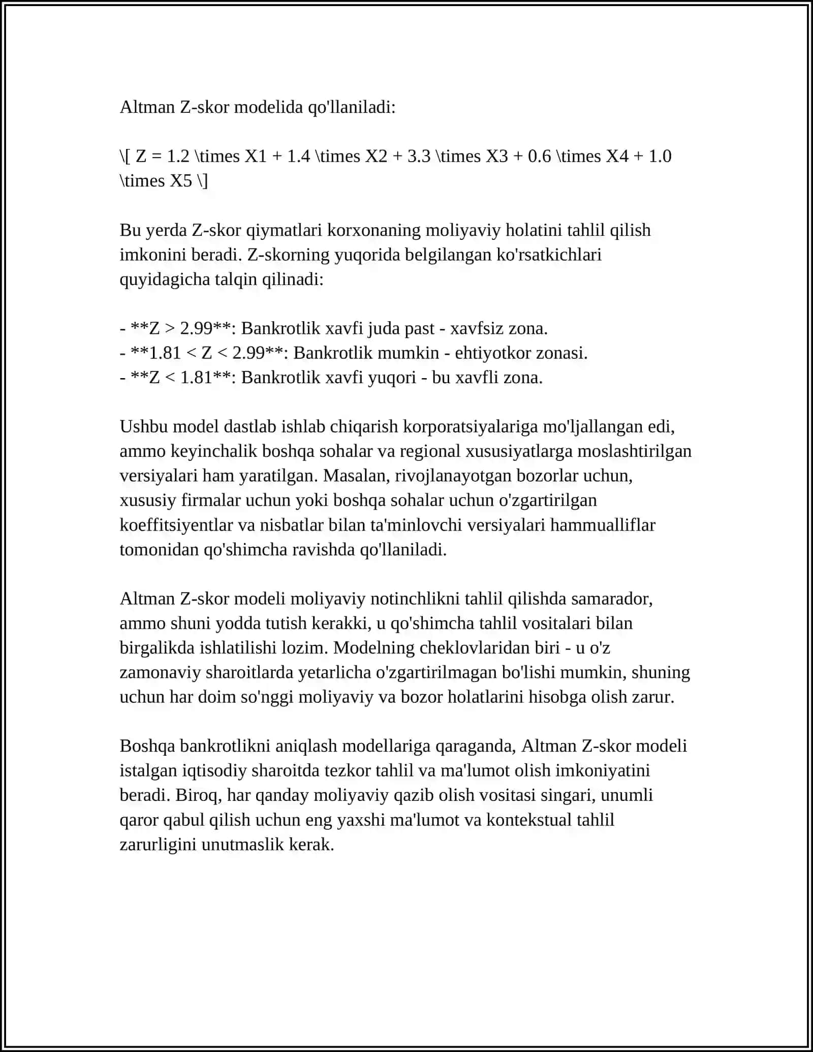 BANKROTLIKNI ANIQLASHNING TURLI MODELLARI 4