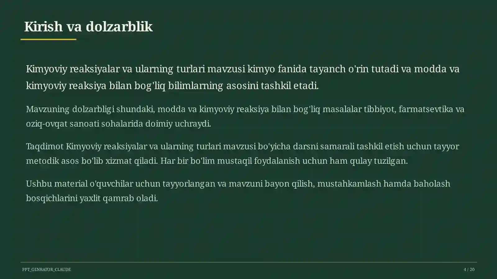 Kimyoviy reaksiyalar va ularning turlari (7-sinf) 4