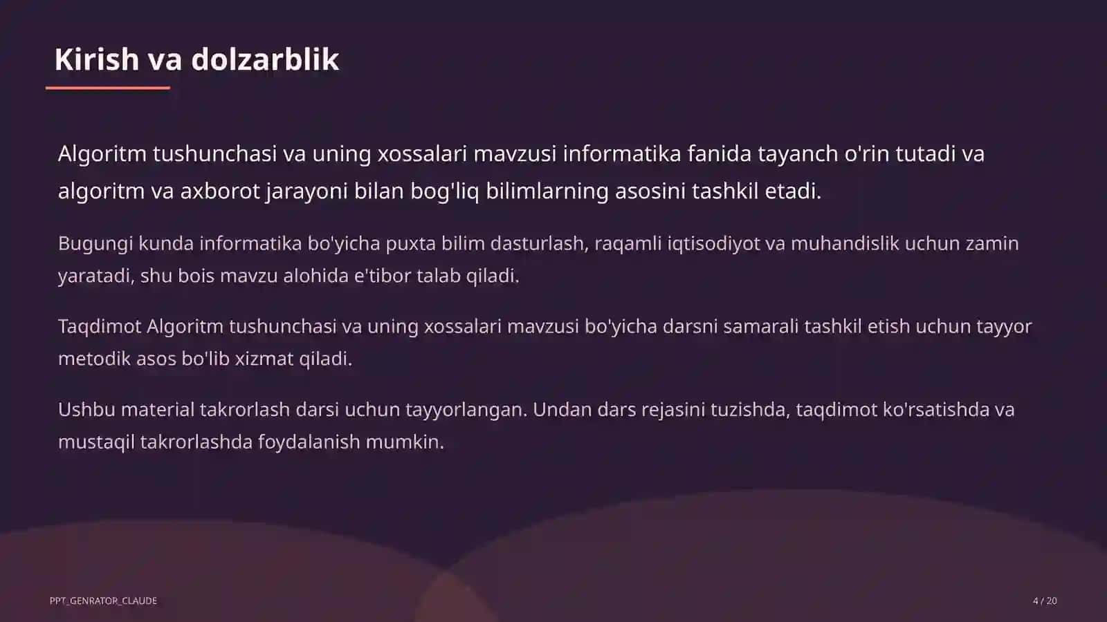 Algoritm tushunchasi va uning xossalari (6-sinf) 4