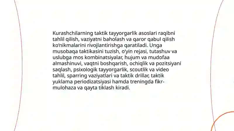 Kurashchilarning texnik-taktik va jismoniy tayyorgaligi 4