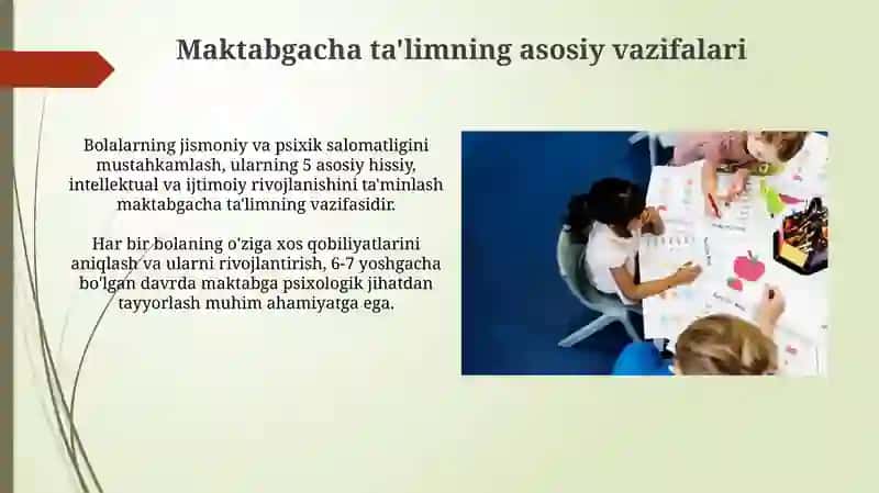 Maktabgacha yoshdagi bolalarda rivojlanishi va taʼlim tarbiyasining oʻziga xosligi 4