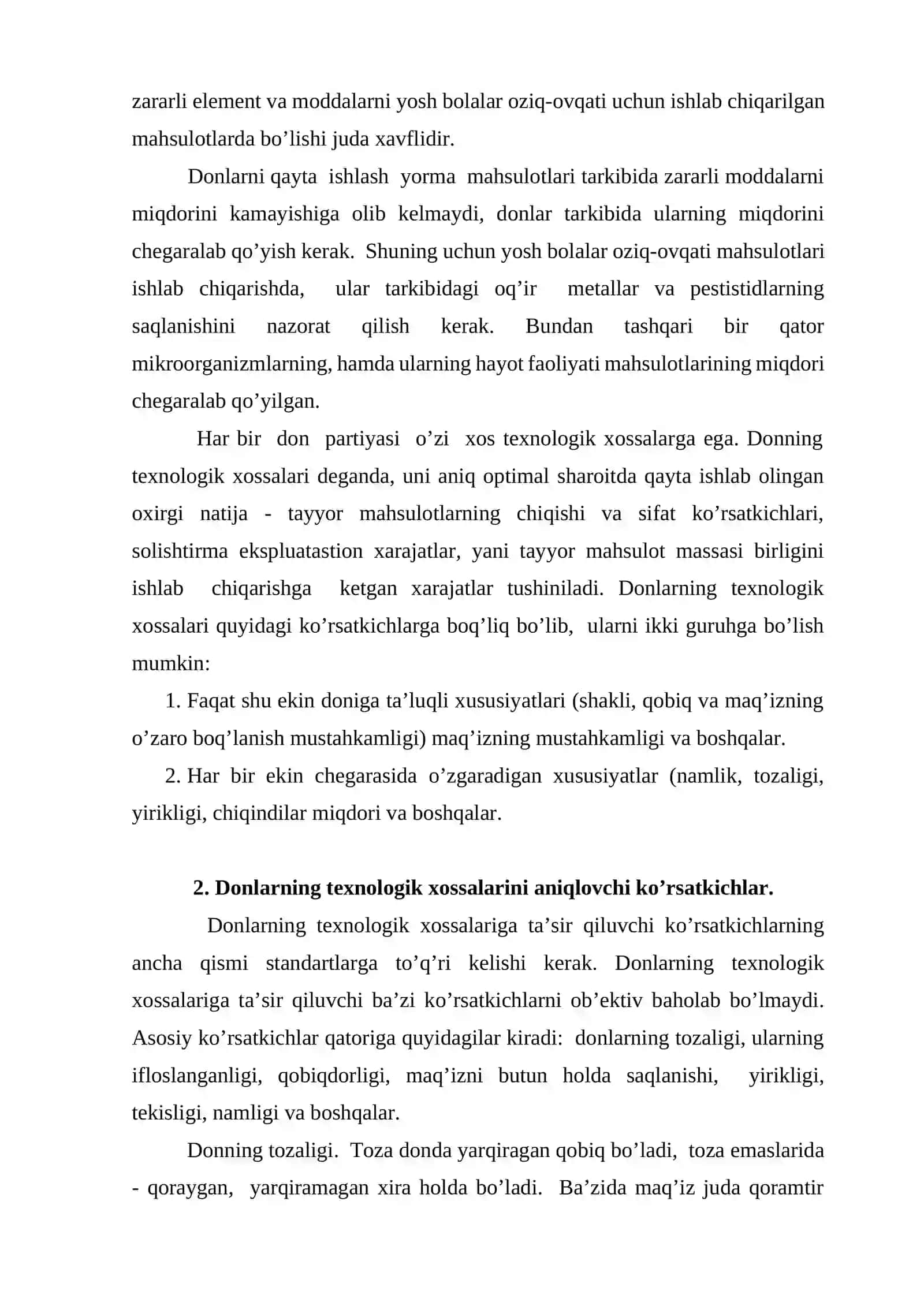 Yormalarning texnologik xossalari 4
