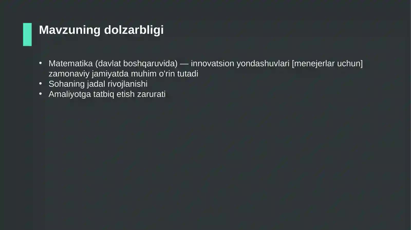 Matematika (davlat boshqaruvida) — innovatsion yondashuvlari [menejerlar uchun] 4