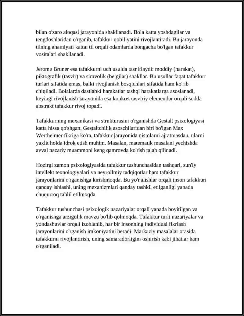 TAFAKKUR BORASIDA PISIXOLOGIK NAZARIYA 4