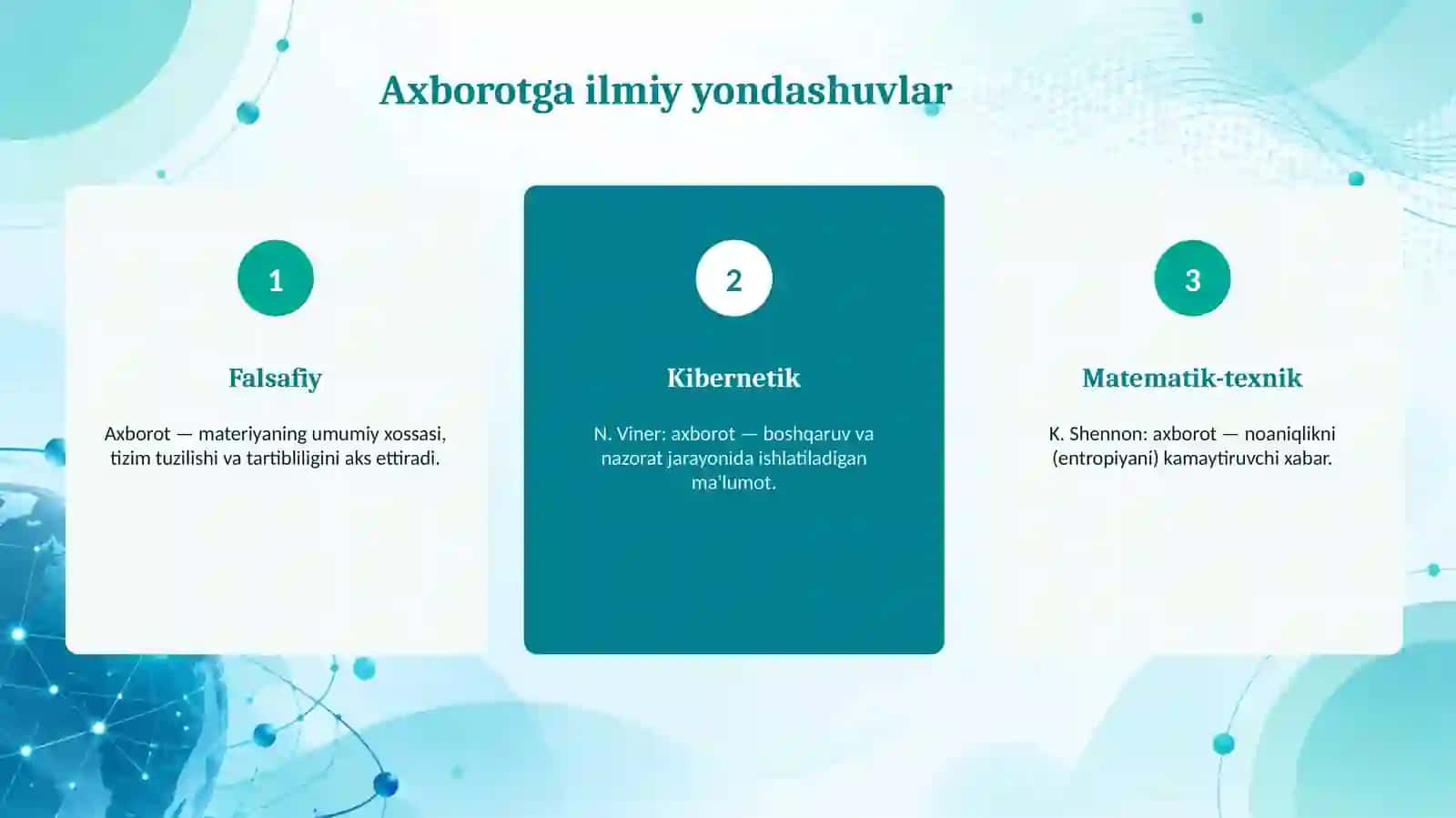 Axborot va axborot texnologiyalari tushunchasi 4