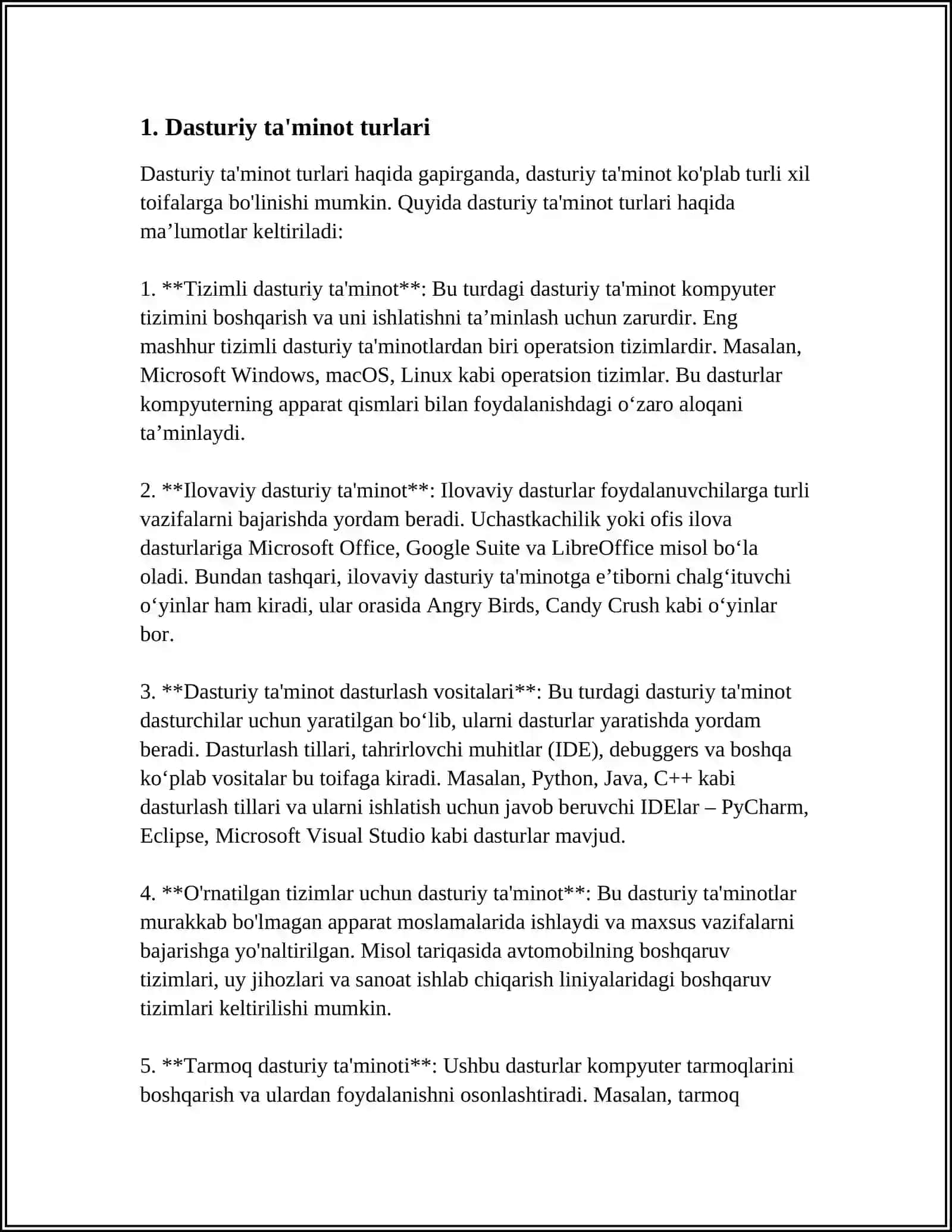 DASTURIY TA'MINOTLAR YORDAMIDA SYOMKA SISTEMALARINI ISHLAB CHIQISH VA JOYNING RAQAMLI MODELINI TUZISH 4