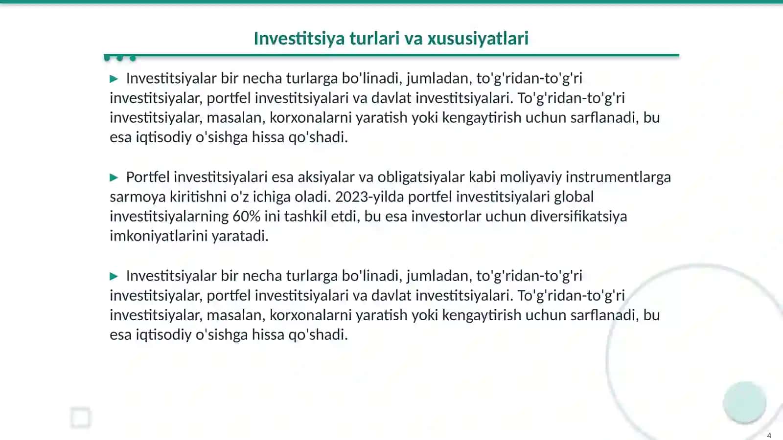 Investitsiya tushunchasi mohiyati va iqtisodiy òrni 4